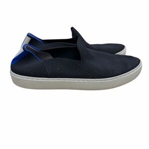 Rothy's The Original Slip On Black Slip On Sneakers with Blue Trim